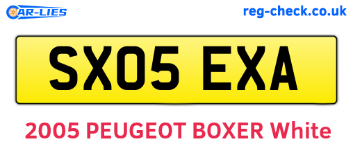 SX05EXA are the vehicle registration plates.