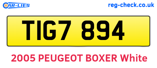 TIG7894 are the vehicle registration plates.