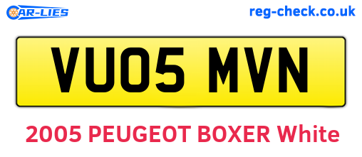 VU05MVN are the vehicle registration plates.