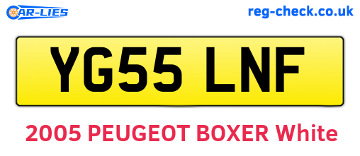 YG55LNF are the vehicle registration plates.