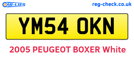YM54OKN are the vehicle registration plates.