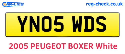 YN05WDS are the vehicle registration plates.