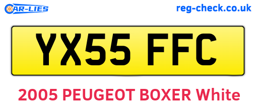 YX55FFC are the vehicle registration plates.