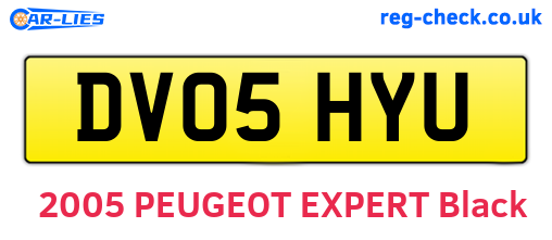 DV05HYU are the vehicle registration plates.