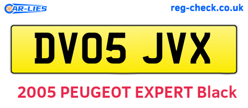 DV05JVX are the vehicle registration plates.
