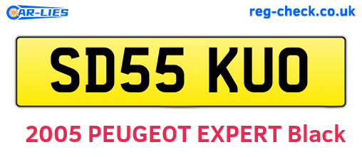 SD55KUO are the vehicle registration plates.