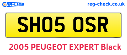 SH05OSR are the vehicle registration plates.