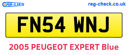 FN54WNJ are the vehicle registration plates.