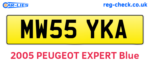 MW55YKA are the vehicle registration plates.