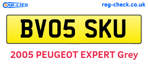 BV05SKU are the vehicle registration plates.