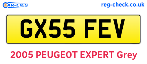 GX55FEV are the vehicle registration plates.