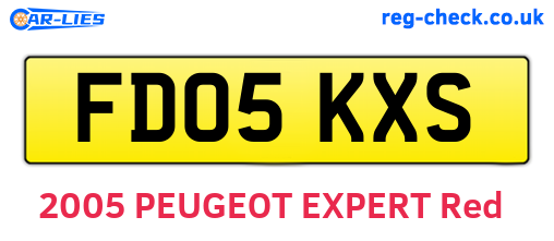 FD05KXS are the vehicle registration plates.