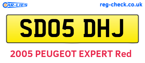 SD05DHJ are the vehicle registration plates.