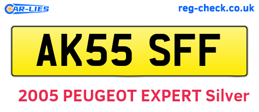 AK55SFF are the vehicle registration plates.