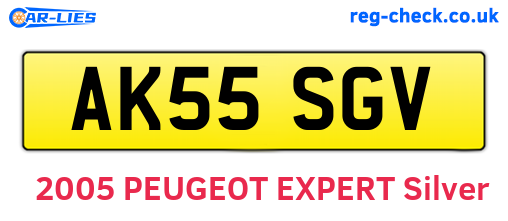 AK55SGV are the vehicle registration plates.