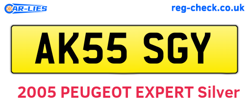 AK55SGY are the vehicle registration plates.