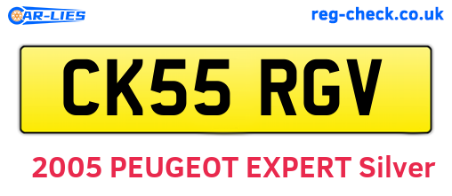 CK55RGV are the vehicle registration plates.