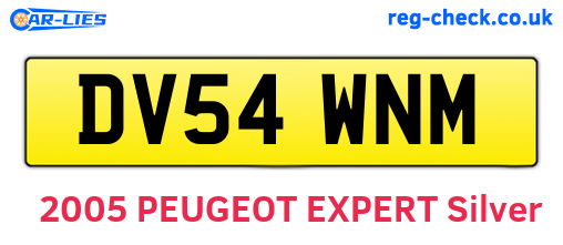 DV54WNM are the vehicle registration plates.