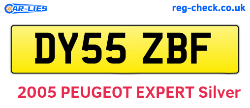 DY55ZBF are the vehicle registration plates.