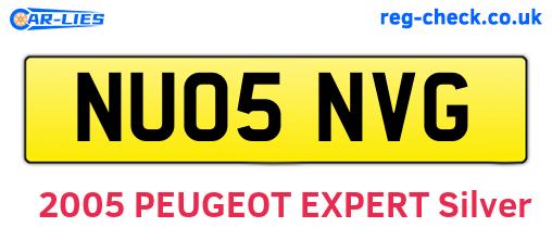 NU05NVG are the vehicle registration plates.