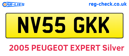 NV55GKK are the vehicle registration plates.