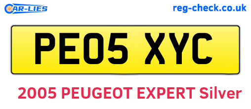 PE05XYC are the vehicle registration plates.