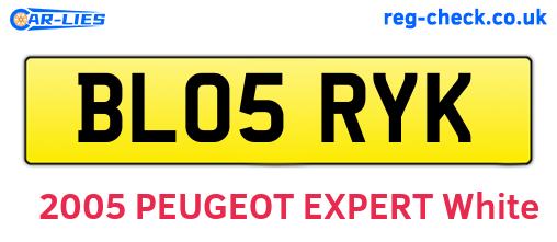 BL05RYK are the vehicle registration plates.