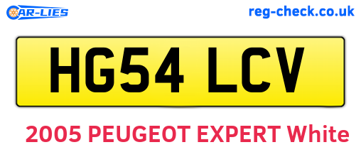 HG54LCV are the vehicle registration plates.