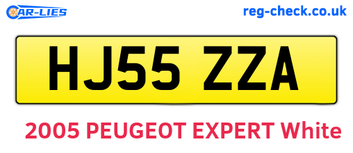 HJ55ZZA are the vehicle registration plates.