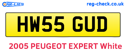 HW55GUD are the vehicle registration plates.