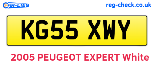 KG55XWY are the vehicle registration plates.