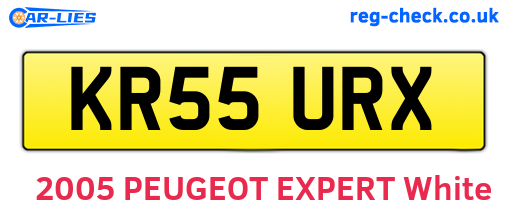 KR55URX are the vehicle registration plates.