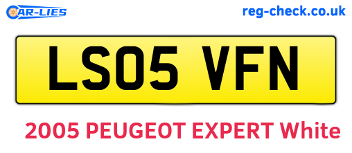 LS05VFN are the vehicle registration plates.