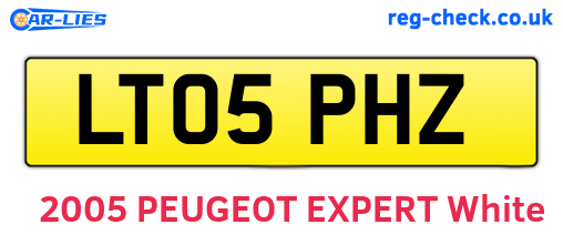 LT05PHZ are the vehicle registration plates.