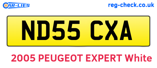ND55CXA are the vehicle registration plates.