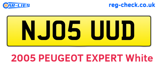 NJ05UUD are the vehicle registration plates.