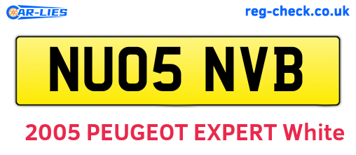 NU05NVB are the vehicle registration plates.