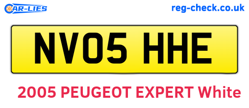 NV05HHE are the vehicle registration plates.