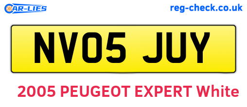 NV05JUY are the vehicle registration plates.