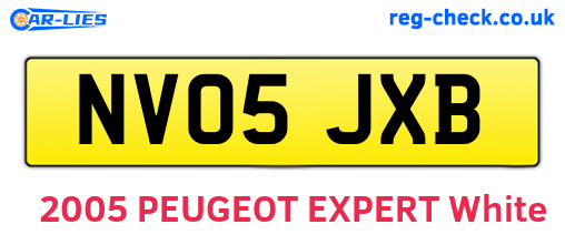 NV05JXB are the vehicle registration plates.