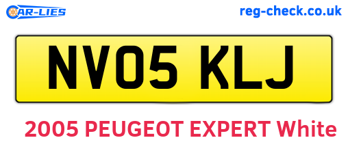 NV05KLJ are the vehicle registration plates.