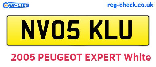 NV05KLU are the vehicle registration plates.