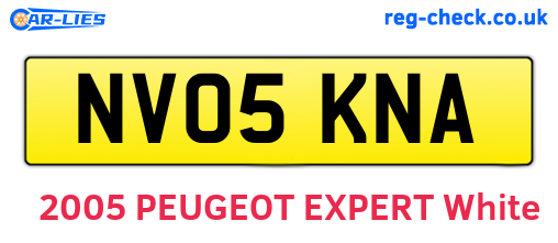 NV05KNA are the vehicle registration plates.