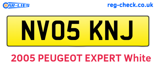 NV05KNJ are the vehicle registration plates.