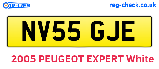 NV55GJE are the vehicle registration plates.