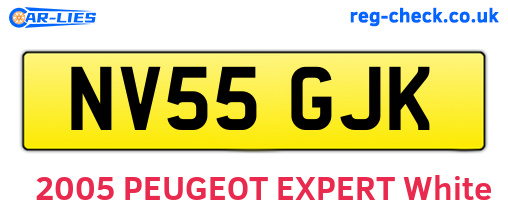 NV55GJK are the vehicle registration plates.
