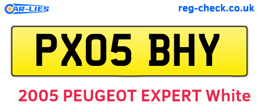 PX05BHY are the vehicle registration plates.
