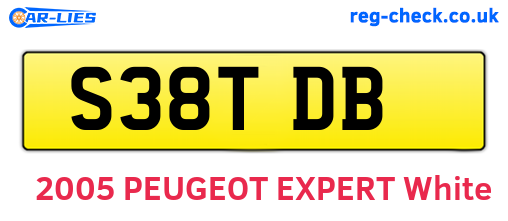 S38TDB are the vehicle registration plates.