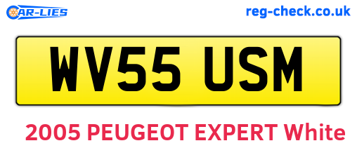 WV55USM are the vehicle registration plates.