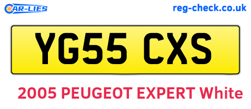 YG55CXS are the vehicle registration plates.